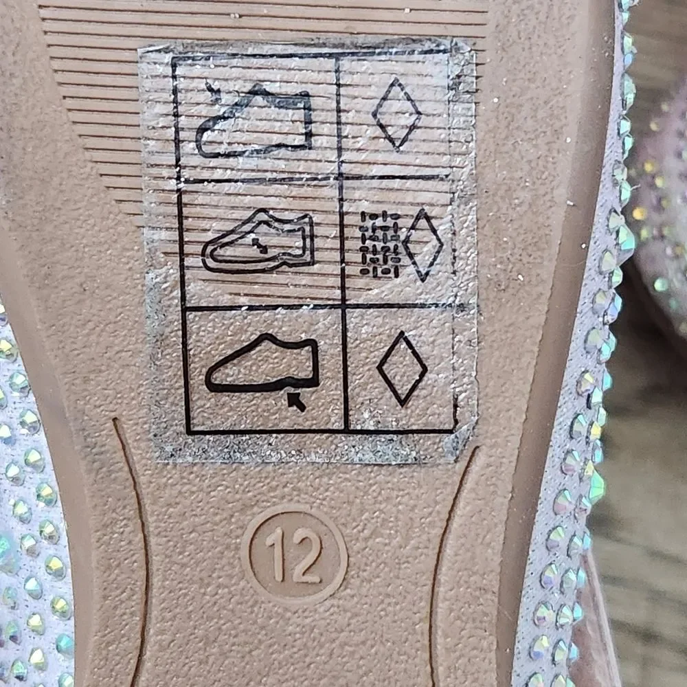 Kelly & Katie Lil Elle Flat -- Girls' Size 12 -- Rhinestones -- Blush Sparkle